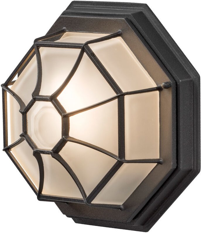 Konstsmide - led Wandleuchte / Deckenlampe für Außen schwarz mit gefrostetem Acrylglas ø 27cm