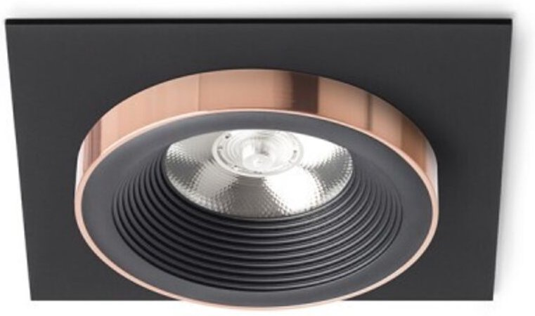 Faretto SHARM SQ I da incasso nero/nero rame 230V LED 10W 24° 3000K