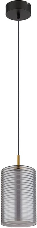 Pendelleuchte Hängelampe led Deckenlampe Esszimmerlampe Glas Rauchfarbe Messing