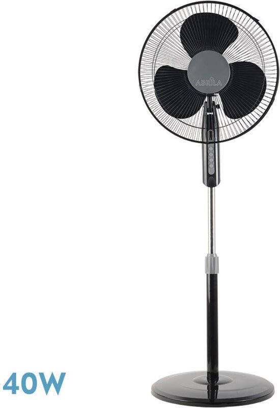 "Etesio" verstellbarer fester und oszillierender Standventilator (40W AC-Motor, 3 Geschwindigkeiten), schwarz