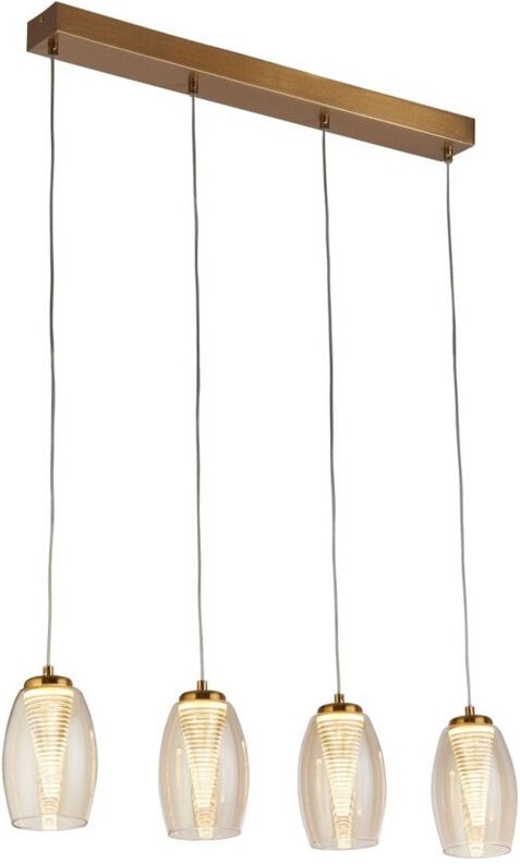 Searchlight Cyclone 4-Licht-Bar-Anhänger aus Bronze, Champagnerglas