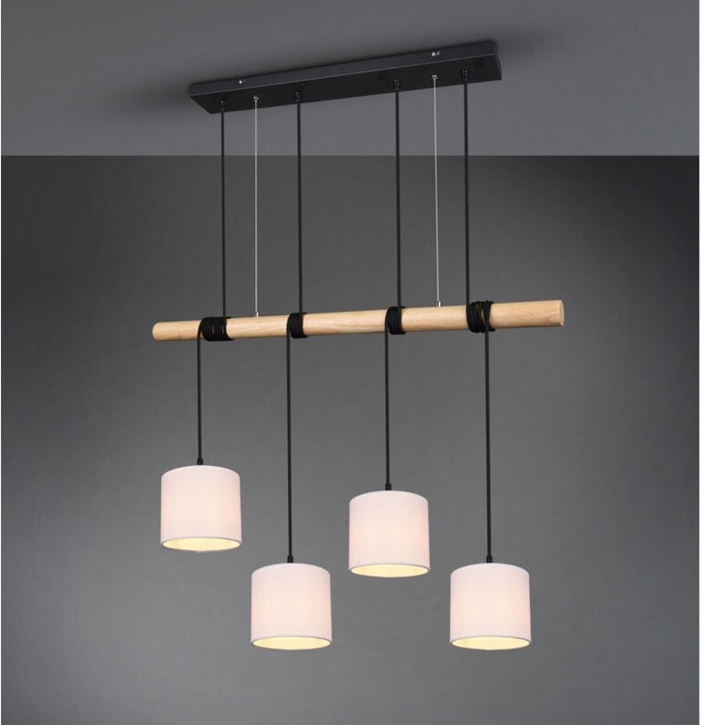 Trio Lighting - Reality Leuchten Pendelleuchte Odin 4 x E27, schwarz, weiß Pendelleuchte