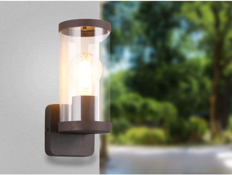 Reality Leuchten - Außenwandleuchte bonito Laterne aus Aluminium Rostoptik, Höhe 23cm