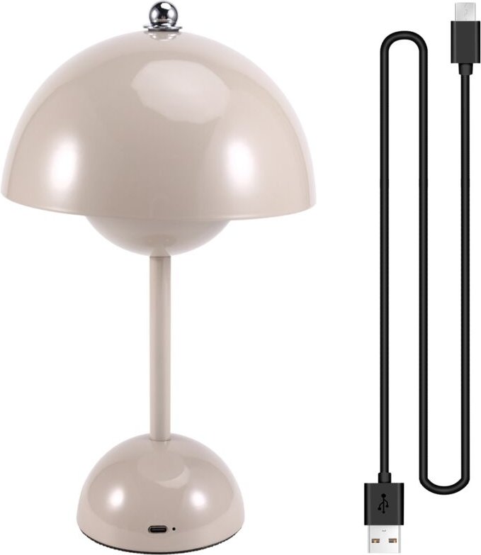 Wiederaufladbare LED-Tischlampe mit Pilzblütenknospe für Schlafzimmer