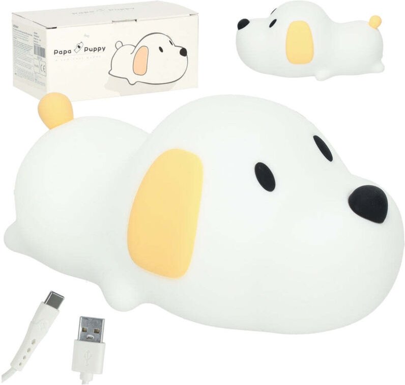 Silikon nachtlicht weier rgb hund im liegen