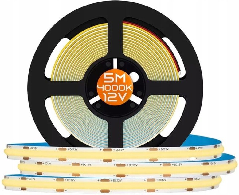 LED-Streifen COB 12V 5M Rolle Neonstreifen Neutralleiter 9,8W/m stark AKS