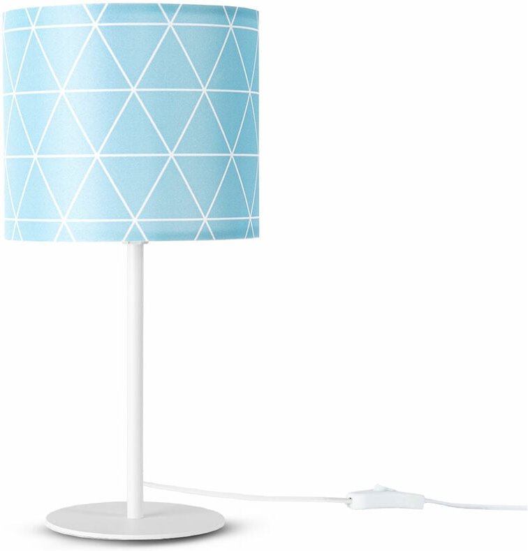 Paco Home - Wandleuchte Stofflampenschirm Tischlampe Nachttischlampe E14 Vintage Retro Rund Tischleuchte - Weiß, Design ...