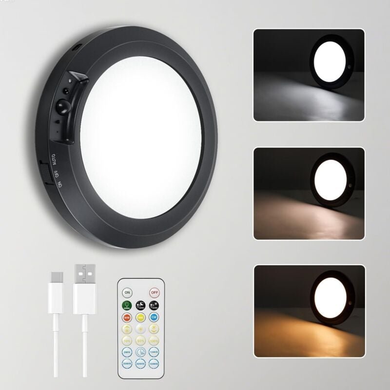 Batteriebetriebene Deckenleuchte mit Fernbedienung, wiederaufladbarem, kabellosem Bewegungsmelder für den Innenbereich, ...