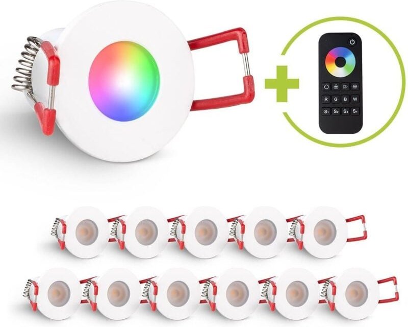 Einbaustrahler Mini Livorno 3W RGBW IP65 - Farbe: weiß - Anzahl: 12x