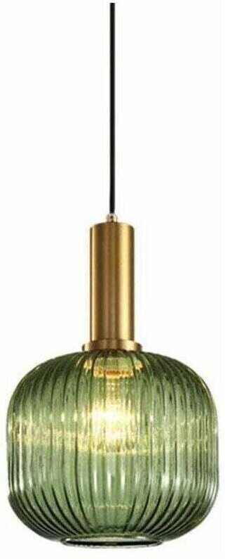 Vintage-Industrie-Pendelleuchte, Hängeleuchte im Retro-Modern-Stil, Pendelleuchte, Glaslampenschirm mit polierter Messin...