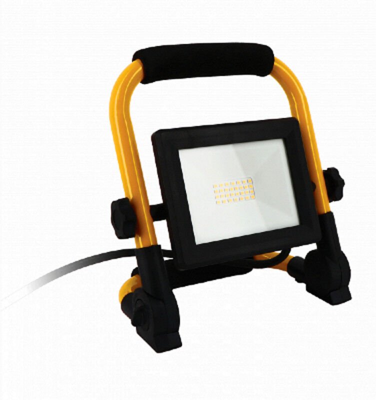 Wilmart - 20W LED-Fluter mit Kabel, 1600 Lumen, 1.5M Kabel, Rundrohrrahmen