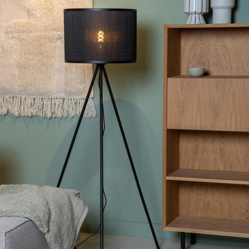 Lucide TAGALOG - Stehlampe - Ø 55 cm - 1xE27 - Schwarz