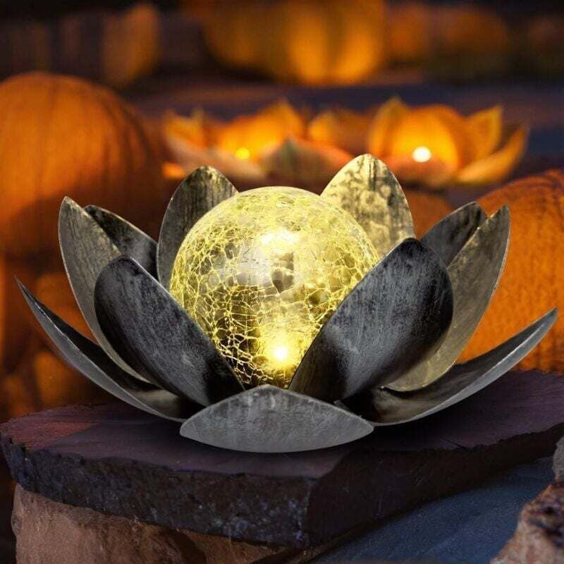 Solar-Gartenleuchten, Solar-Lotusblumenlaterne, Solar-Lotus-Gartendekoration, Gartenbeleuchtung für den Außenbereich, So...