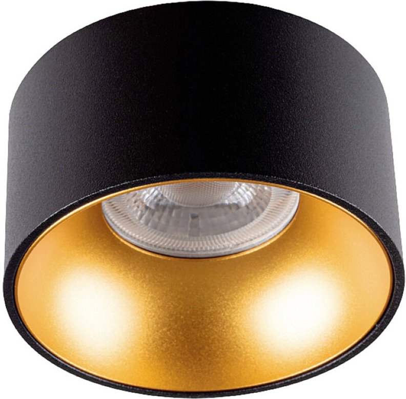 Kanlux 27575 Riti Deckenleuchte GU10, Par 16 Gold (matt), Schwarz (matt)