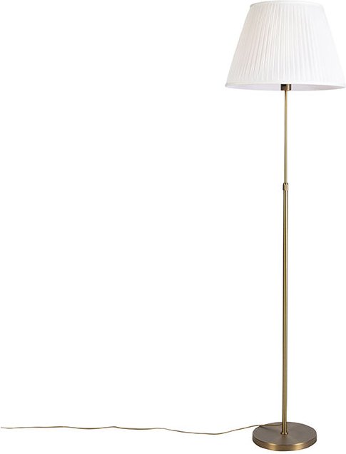 Bronze Stehleuchte mit Plisse Creme 45 cm verstellbar - Parte