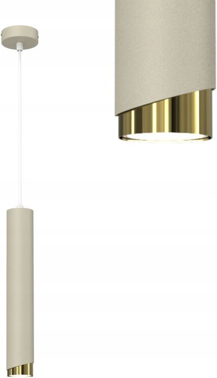 Frei. GU10-Röhren-Hängelampe, Eiszapfen-Beige-Gold, abgeschrägt, verstellbar