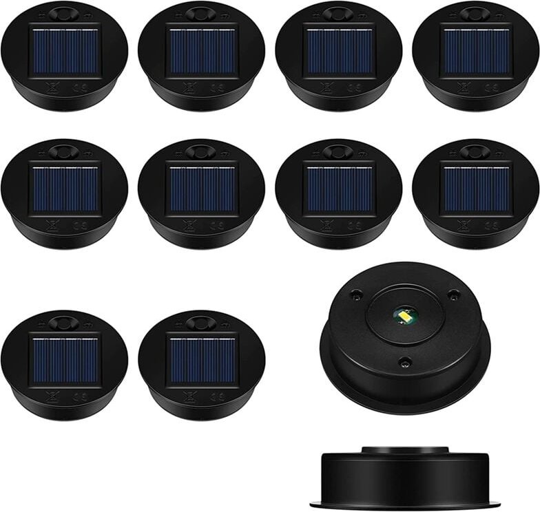 12Er-Pack -Solarlicht-Teile Solarlicht--Oberteile Wasserdichte LED-Solarpanel-Laternen-Deckel-Licht Im Freien