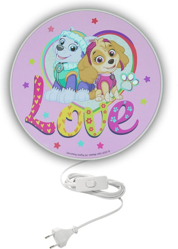 Niermann - led Kinderzimmer Wandlampe ø 25cm in Rosa multicolor - Die super Hunde