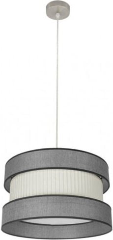 Fabrilamp - Hängeleuchte Modell home Nickel mit grau-beigem Lampenschirm