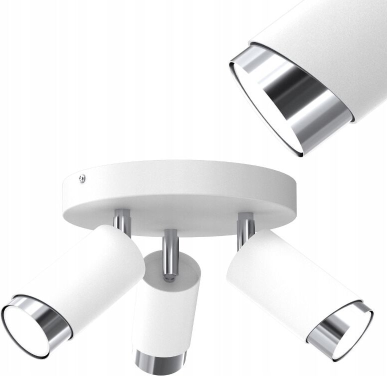 Frei. LED Deckenleuchte, verstellbar, 3x Gu10 EWILIGHT Bevel weiß