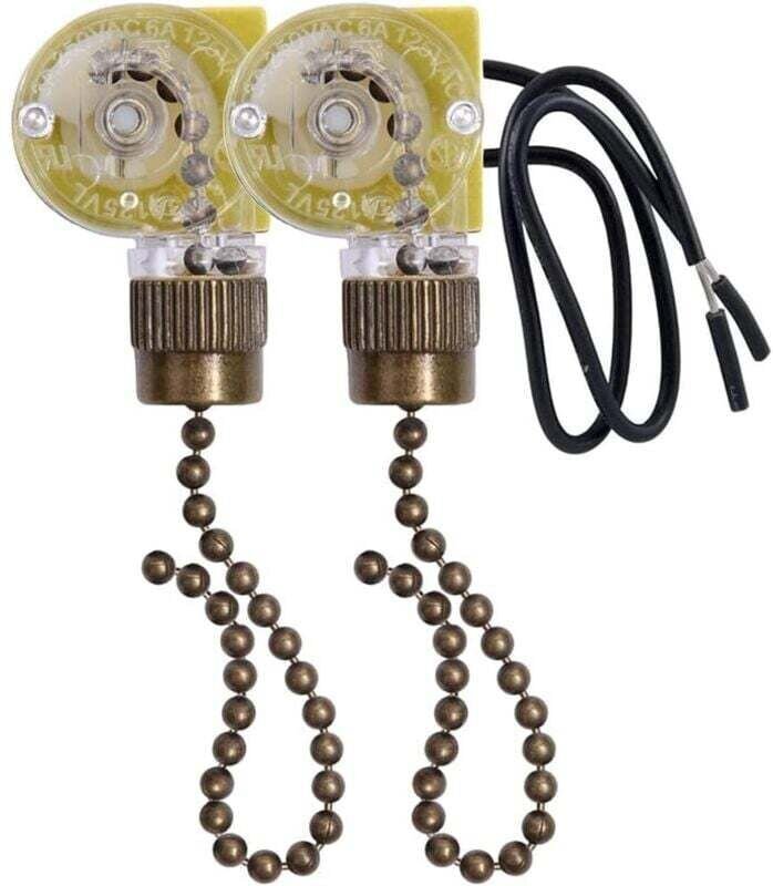 Interrupteur Lumière Ventilateur Plafond à Fils avec Cordons Traction pour Lampes 5 Pièces