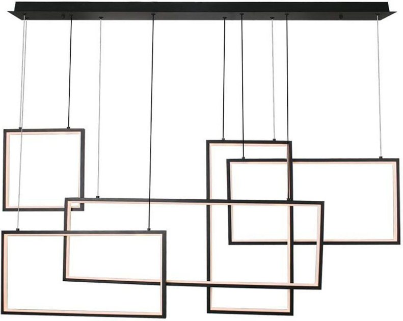 Pendelleuchte Hängeleuchte Deckenleuchte Metall Schwarz Dimmbar led h 158 cm