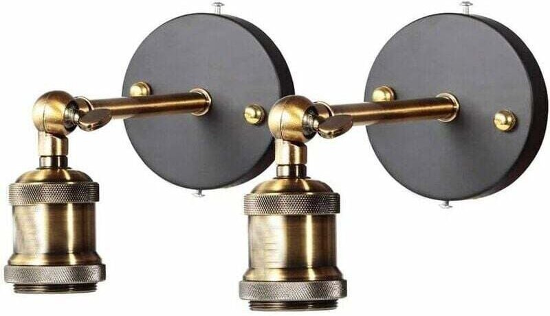 Industrielle Wandleuchten aus Metall, verstellbar für Schlafzimmer, Küche, Restaurant (weiß, 2er-Set) Vintage-Industrie-...