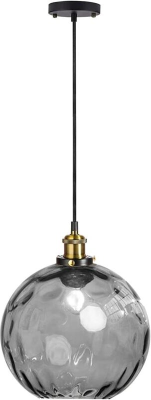 20 cm Vintage-Pendelleuchte im industriellen Stil, bunt, kugelförmig, gewelltes Glas, Retro-Deckenleuchte im Loft-Stil, ...