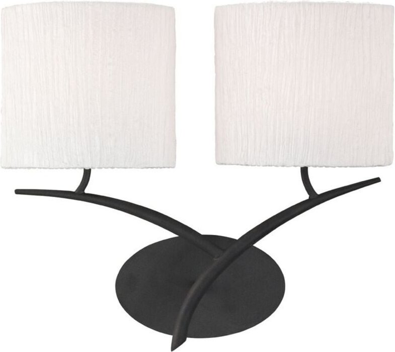 Inspired Mantra - Eve - Wandleuchte 2 Light E27, Anthrazit mit weißen ovalen Schirmen