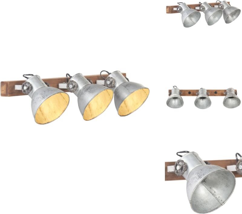 Wandlampe Industriestil Silbern 65x25 cm E27 - Industrielampen - Wandleuchte - Vintage Lampe - Rustikale Beleuchtung - L...