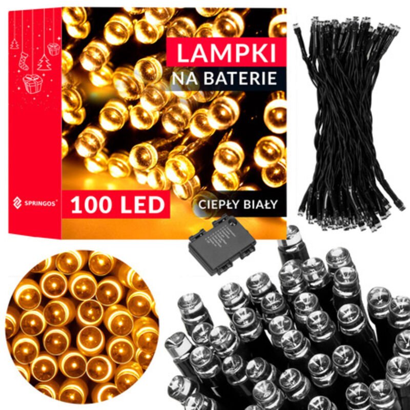 LED-Lichterkette 10,5 m batteriebetrieben 8 Modi Warmweiß