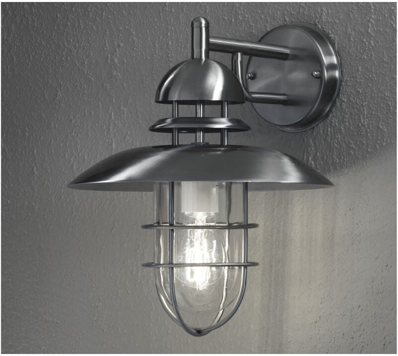 Konstsmide - Außenwandleuchte / Wandlampe sorrento in Edelstahl, Laterne außen IP44