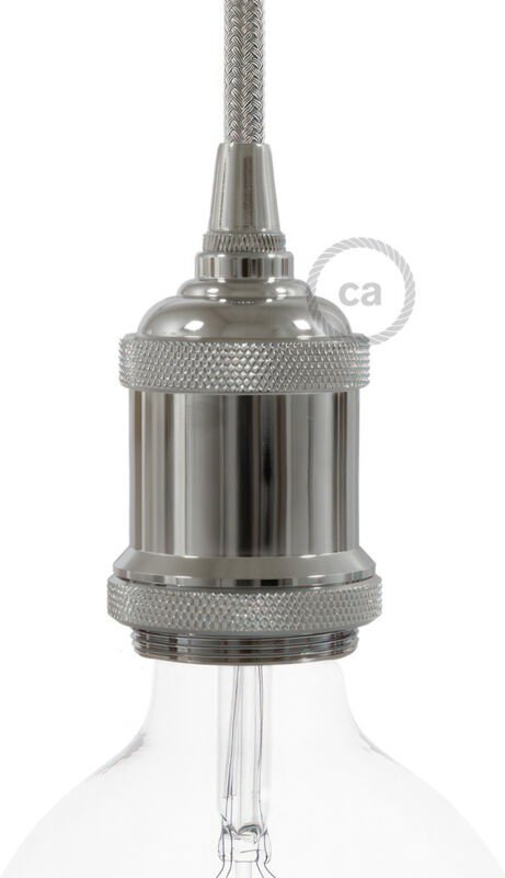 Creative-cables italia kit fassung e27 aluminium vintage chrom kbl27alcr