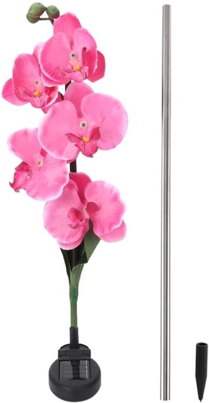 Solarbetriebene Blumenleuchten für den Außenbereich, wasserdichte Solar-Gartenleuchten mit 5-monatiger Orchideenblüte, S...