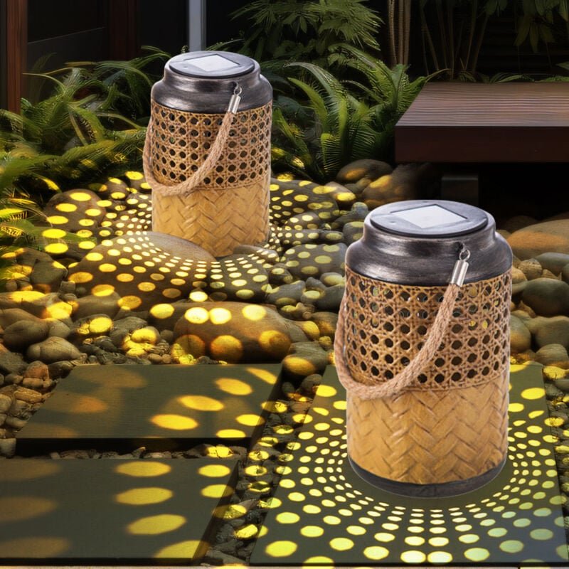 Thumbnail - Gartenlampe Solar Laterne Außen Boho Deko Solarleuchte Solarlaternen für Außen Garten Außenlampe, hängend stehend, led, ...
