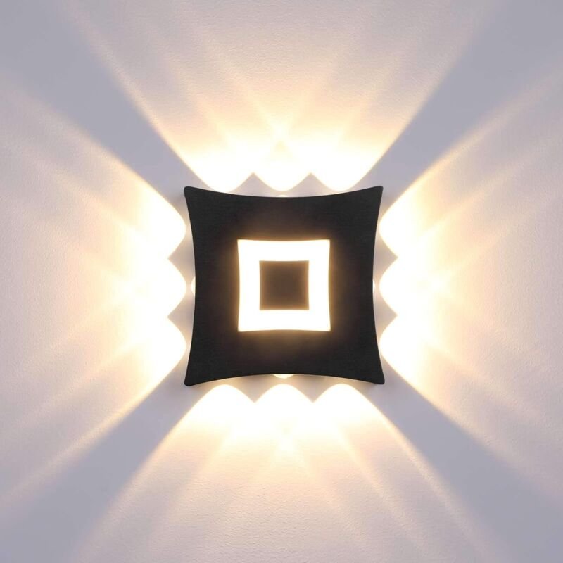 Led Wandleuchte Außen Innen Wandleuchte 18W Wasserdicht IP65 Wandleuchte Schwarz Wandbeleuchtung für Badezimmer Flur Kin...