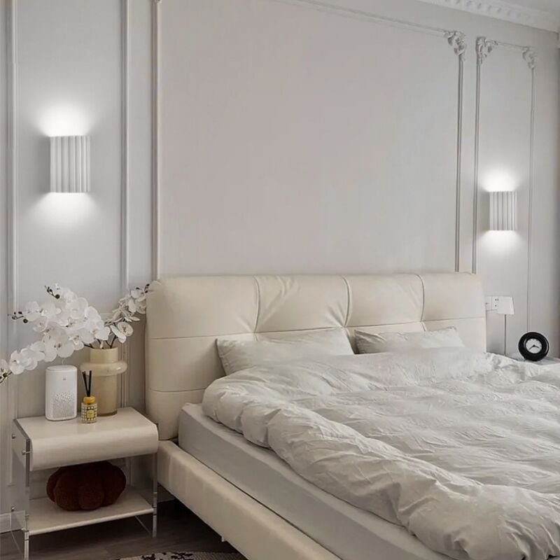 2er Set led Modern Wandleuchte Kreative Innen Wandlampe Up Down Deckenlampe Kühles Weiß Milchig Weiß