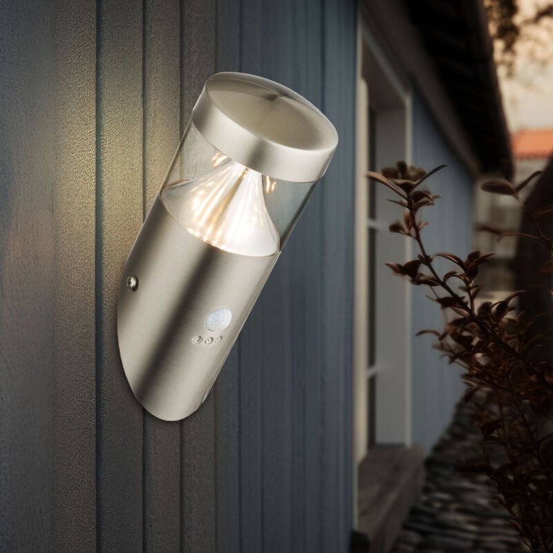 Außenwandleuchte Bewegungsmelder Fackellampe Fassadenleuchte Wandlampe Edelstahl Haustürlampe, 7W 450lm warmweiß, LxH 25...