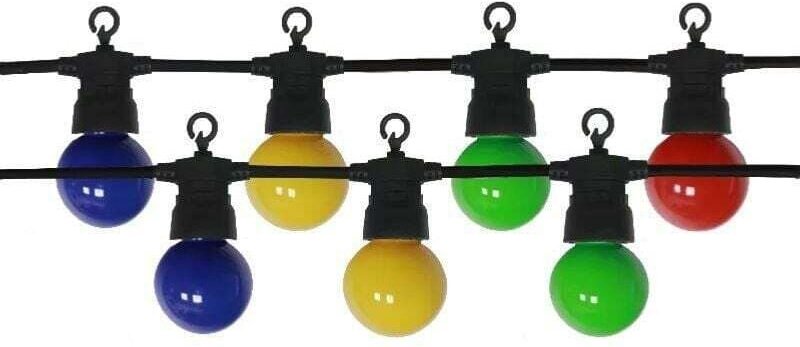 13 m lange, 20-teilige LED-Lichterkette (6 W, IP65, mehrfarbig) – Kabel Nr.