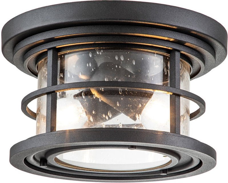 Elstead Feiss Lighthouse Bündig strukturiertes Schwarz für den Außenbereich, IP44