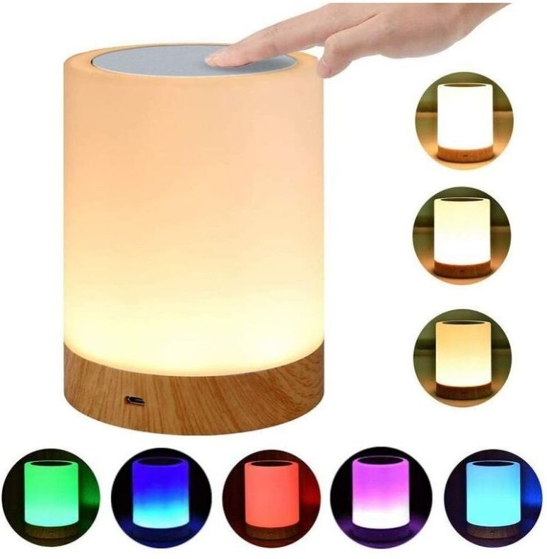 Lampe de chevet led, lampe de table d'atmosphère dimmable tactile pour salon chambre - ZVD