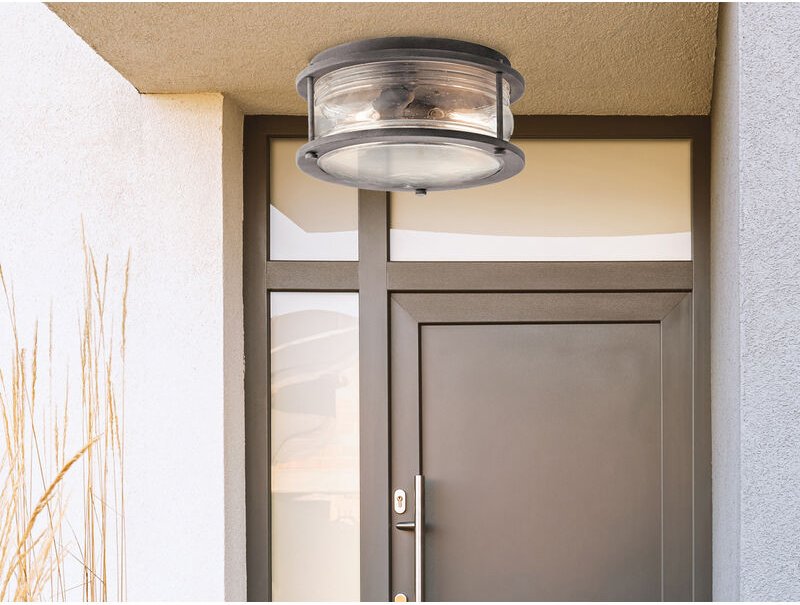 Meinewunschleuchte - led Industrial Deckenleuchte für Innen & Außen, Anthrazit Ø30,5cm