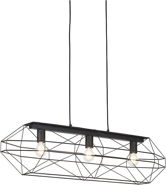 Industrielle Hängelampe schwarz 3-flammig - Karkasse