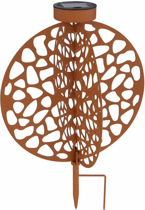 Solarlampe für Außen Deko LED Solarleuchte Gartenleuchte Deko Garten rost, Lichteffekt mit Erdspieß, 1x LED 3000K, LxH 3...