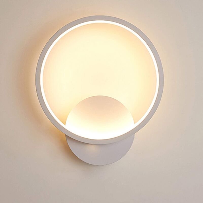 LED Wandleuchte, 18W LED Innenwandleuchte Runde Wandlampe Warmweiß 3000K Modern für Schlafzimmer Wohnzimmer Treppenhaus ...