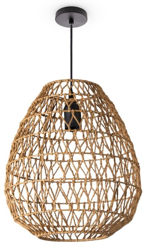 Paco Home Hängeleuchte Bambus Esszimmer Korblampe Hängend Pendellampe Papier Gras Boho E27 Natur (Ø30cm), Pendelleuchte ...