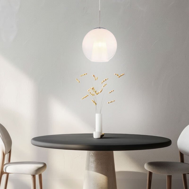 Globo Lighting - Esszimmerleuchte Kugellampe Hängeleuchte Glas opal klar verchromt E27
