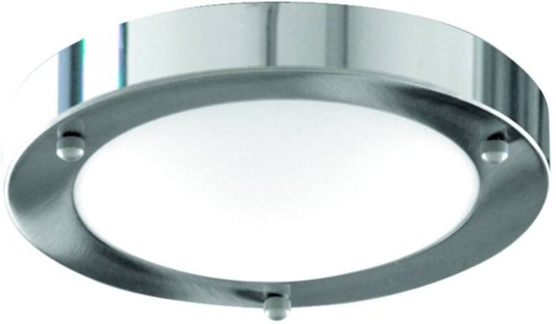 Searchlight - Bathroom Flush - 1 Licht Badezimmer Flush Deckenleuchte Chrom Rund mit gewölbtem Glas Diffusor IP44, E27