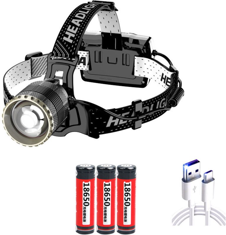 Wiederaufladbare LED-Stirnlampe, superhell, 12.000 Lumen, 3 Beleuchtungsmodi, mit Gestensensor, perfekt zum Laufen, Jogg...