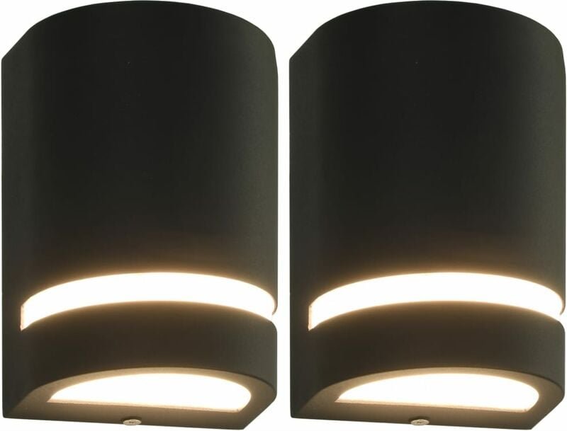 Außenwandleuchten 2 Stk. 35 w Schwarz Halbrund Vidaxl